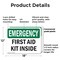 Signmission First Aid Kit Inside, 18 in W x Rectangle, Plastic OS-2PACK-EM-P-1218-L-10371 - alternate 3
